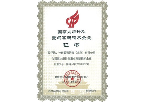 long8头号玩家  龙八国际荣膺“国家火炬计划重点高新技术企业”